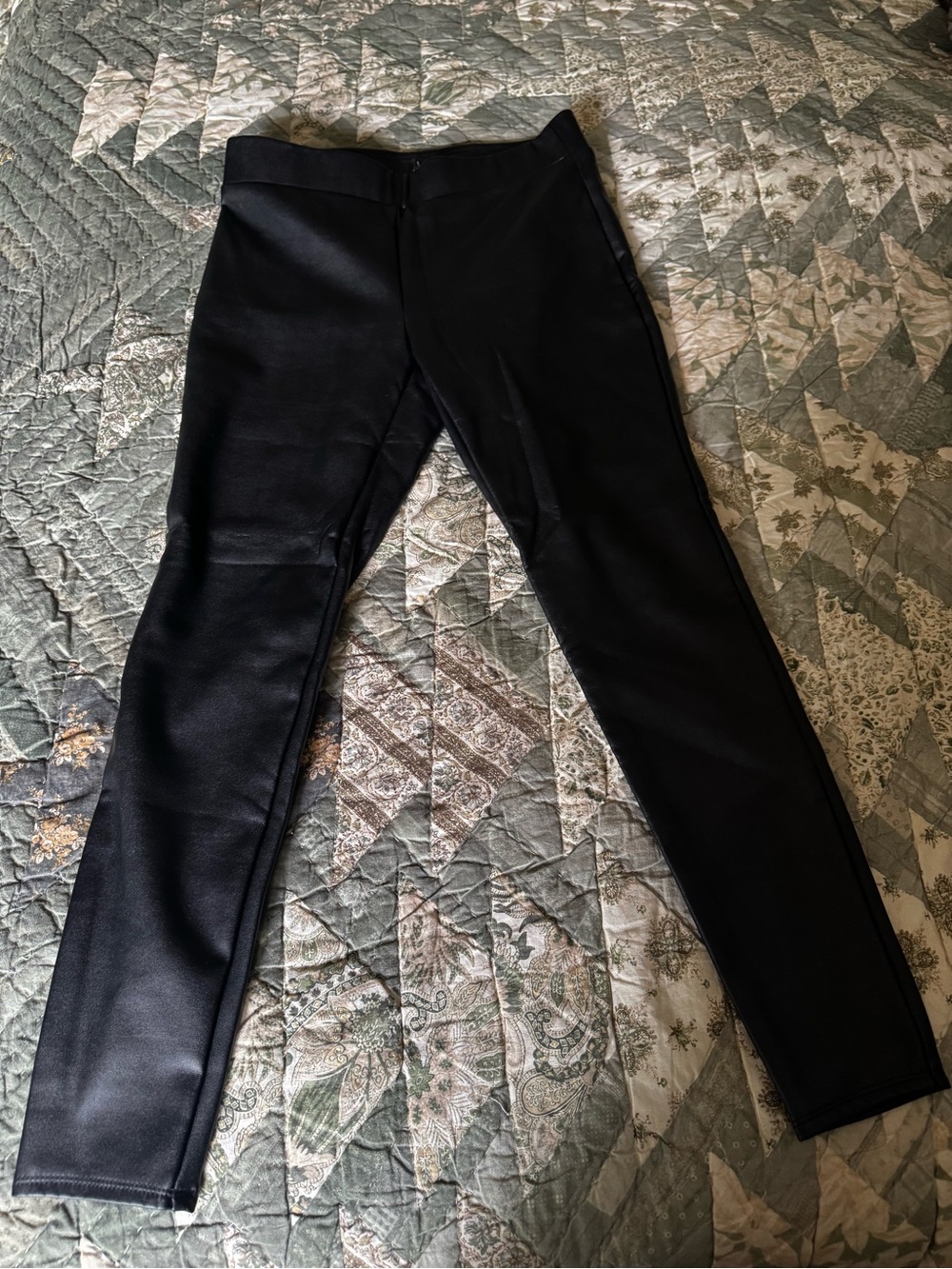 LOFT Black Faux Leather Leggings